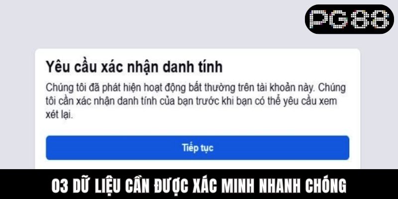 Hướng Dẫn Xác Minh Tài Khoản PG88 Nhanh Và An Toàn Nhất 03 dữ liệu cần được xác minh nhanh chóng